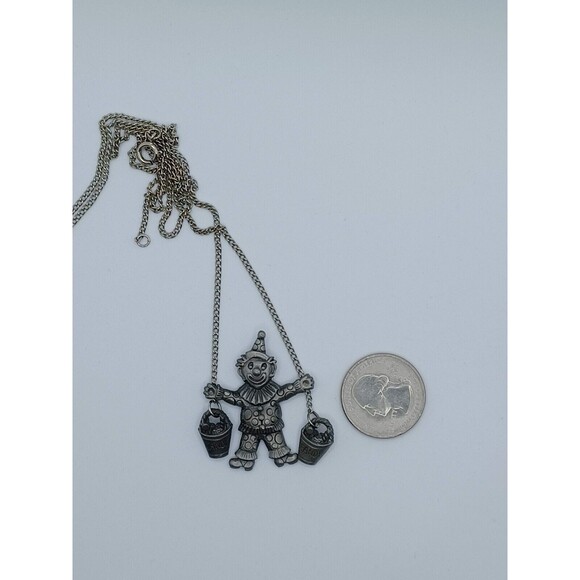 Jonette Jewelry climbing Clown Necklace With Bucket Full Of Candy Pewter Vintage - Picture 5 of 15
